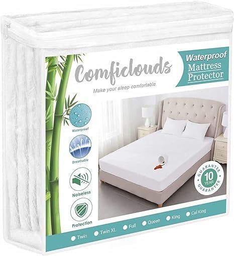 King Size Cooling Waterproof Mattress Protector Pad Cover,Bamboo Terry Top Breathable Fitted Shee... | Amazon (US)