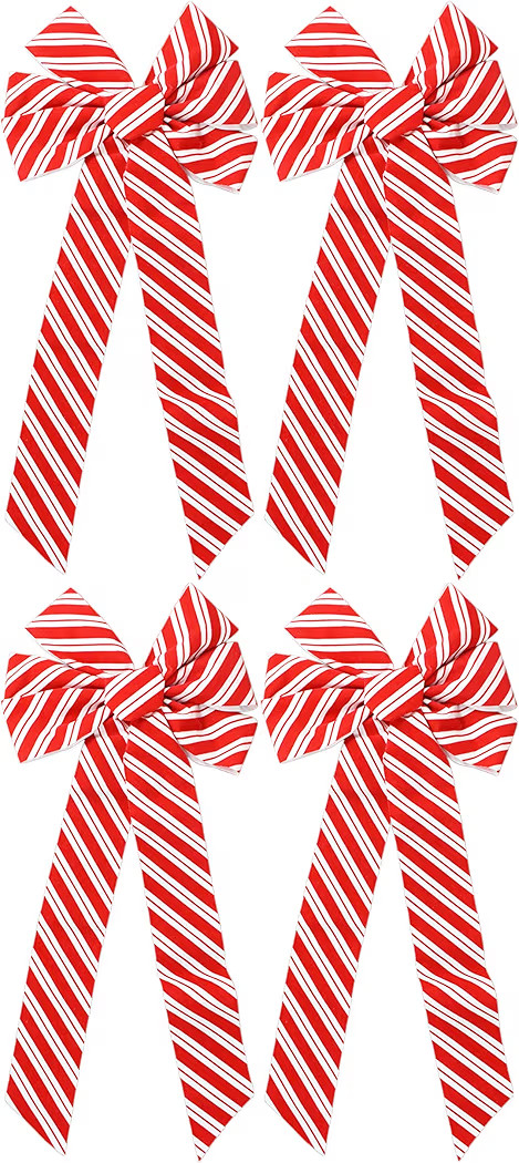 Set of 4 Candy Cane Style Bow - Holiday Season - 20 Inches Long! | Amazon (US)