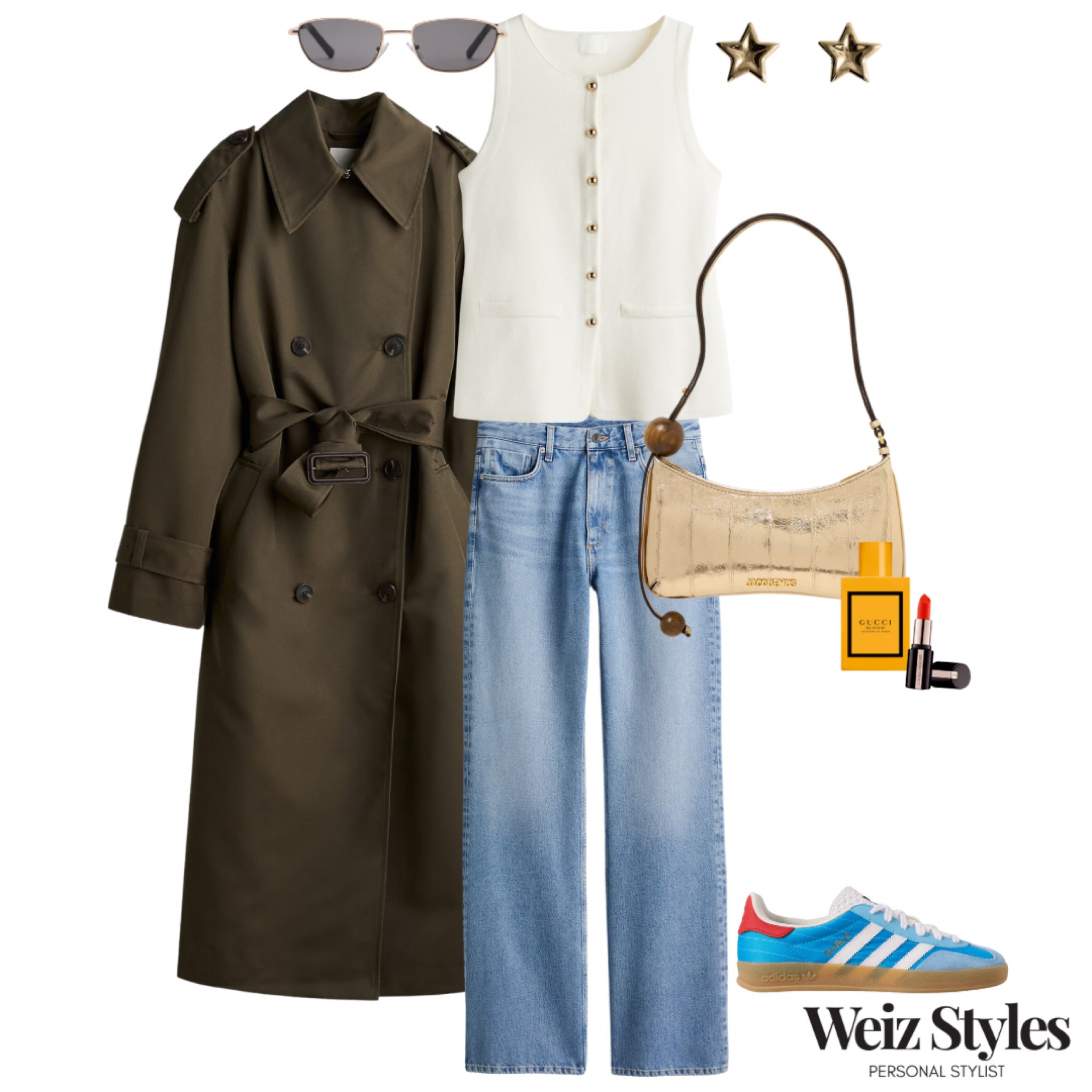 A very cool everyday outfit for you today ✨ the jersey version of the waistcoat trend is a great option to smarten up your comfy day to day layers 💃🏻 

Head to www.weizstyles.com to find out how I can help you on your style journey 💖

Louise x

Personal stylist, styling, ootd, neutral aesthetic, London, Weiz styles, shopping, outfit of the day, uk, confident, handbag, bag, perfume, fragrance, lipstick, lip, elevate you style, feel good, flat lay, shopping, high street, designer, ltk, waistcoat, top, cool, elevated, elevate, jeans, straight leg, H&M, mango, net a porter, John Lewis, uk, styling, style, casual, effortless, every day, womenswear, trench coat, jacket, transitional, gold, blue, green, denim, adidas, trainers, metallic, star, earrings, lipstick, colour pop, chic, layers, sunglasses 

#LTKstyletip #LTKuk #LTKautumn