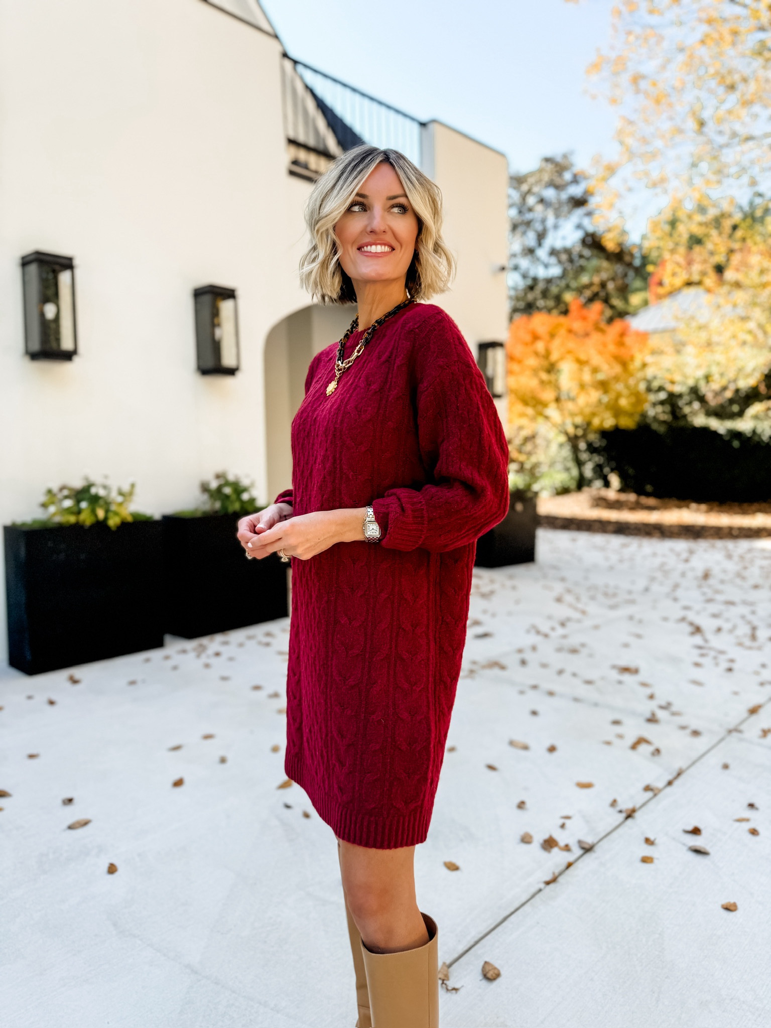 The prettiest sweater dress and it’s under $40! Love this cranberry color! Wearing XS! 


Loverly grey, Target finds, fall outfit, sweater dress, boots 

#LTKStyleTip #LTKSeasonal