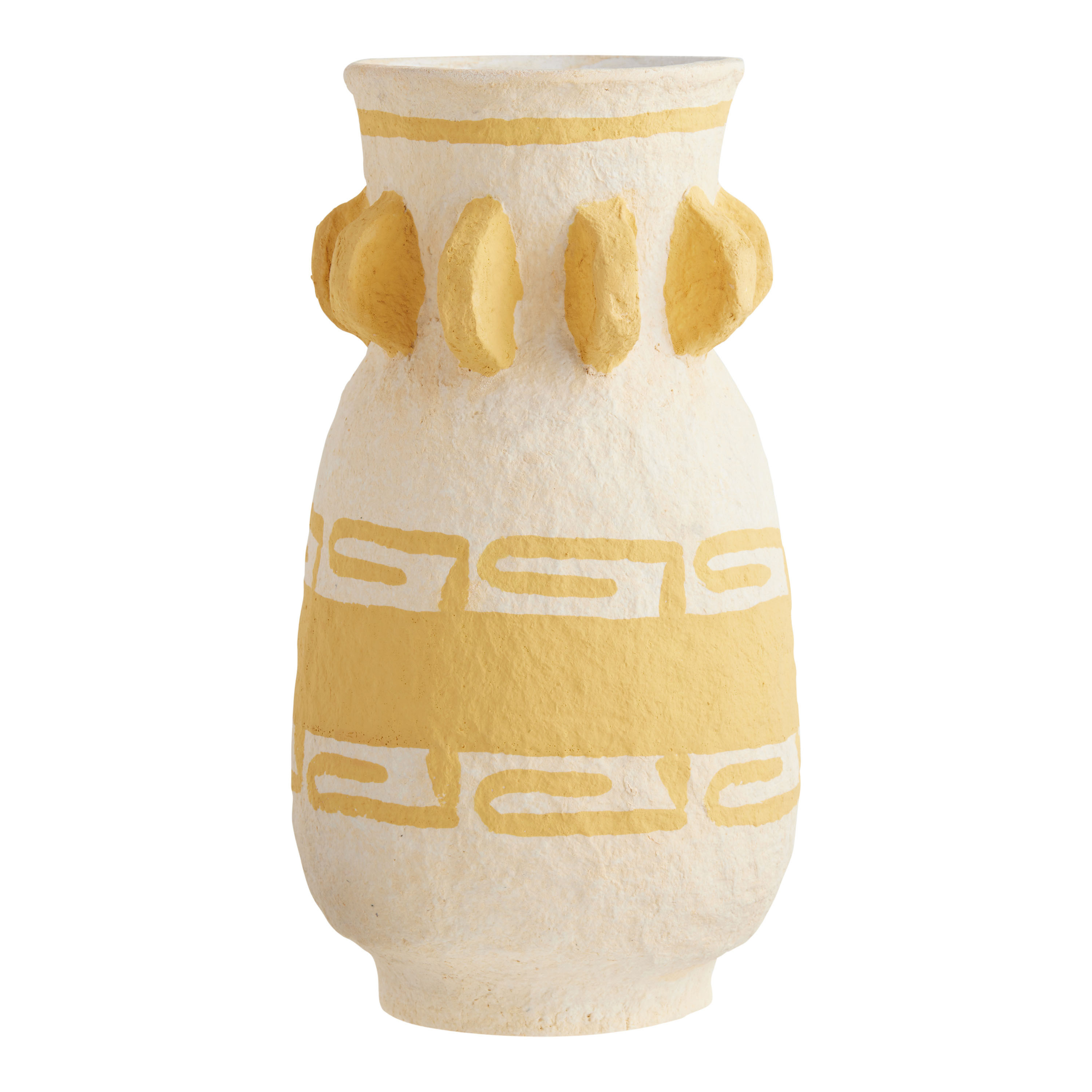 Gold Cotton Mache Greek Keys Vase | World Market