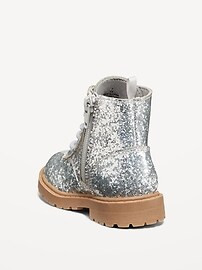 Glittery Side-Zip Combat Boots for Toddler Girls | Old Navy (US)
