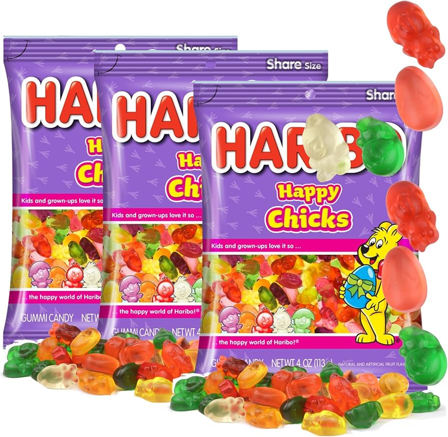 2025 Easter Happy Chick Gummies, Spring Themed Gummy Candy, Shareable Bags, Fruit Flavored, 4 Oun... | Amazon (US)