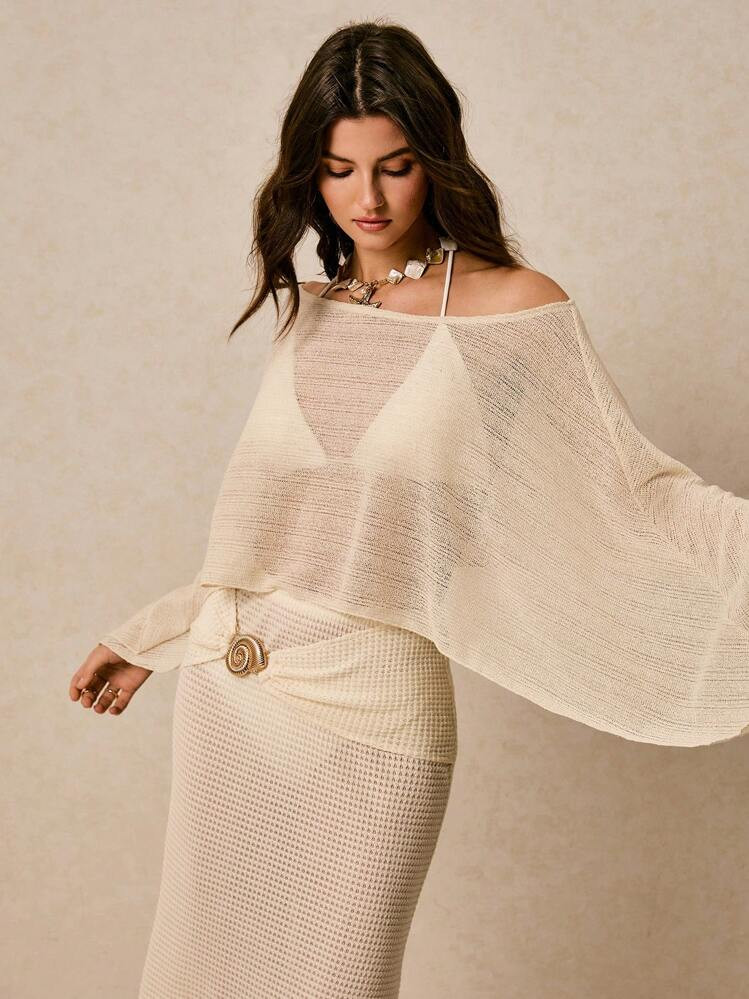 Poéselle Women Tops,Beach Women Outfits,Beige Women Clothing | SHEIN