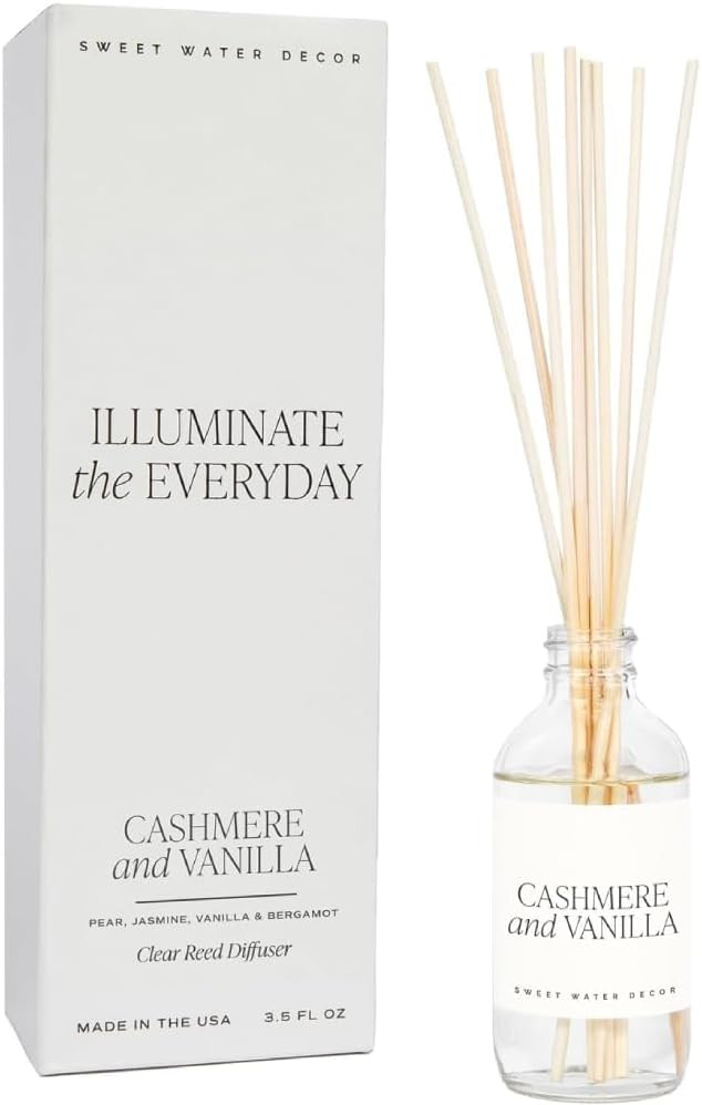 Sweet Water Decor Non-Toxic Cashmere and Vanilla Reed Diffuser Set, Cashmere, Sandalwood, Milky C... | Amazon (US)