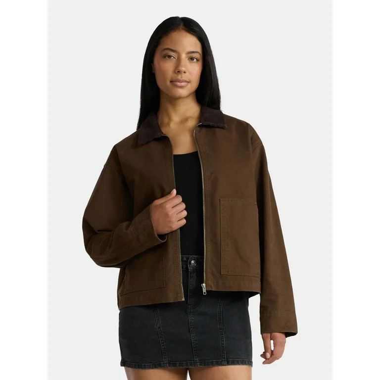 Madden NYC Women's Cotton Canvas Utility Jacket, Sizes XXS-XXL | Walmart (US)