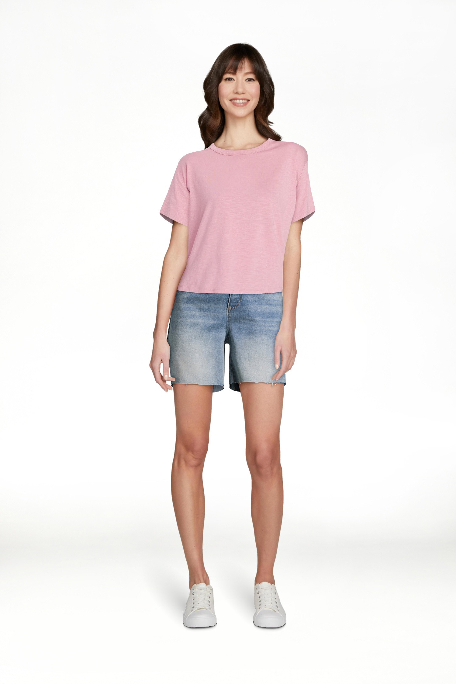 Time and Tru Women's Boxy Slub Tee with Short Sleeves, Sizes XS-XXXL | Walmart (US)