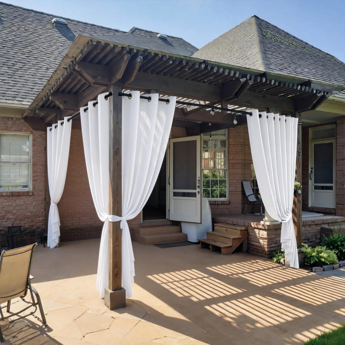 Outdoor Curtains For Patio Waterproof Block Sunlight Thermal Insulated Privacy Thick Outside Curt... | Wayfair North America