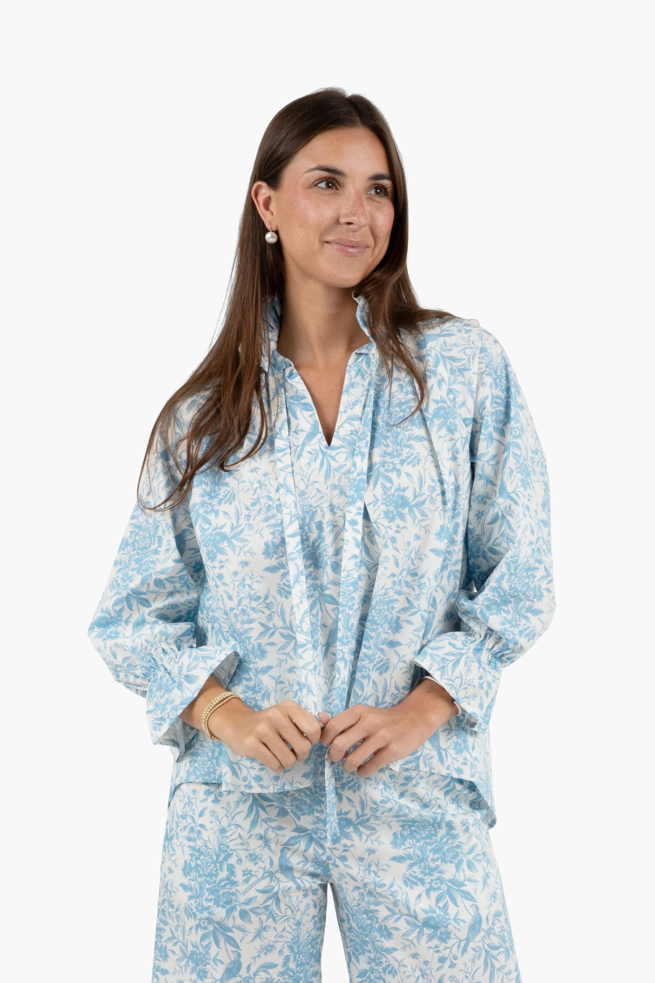Juliette Top - Bluebird Toile | Quiet Culture