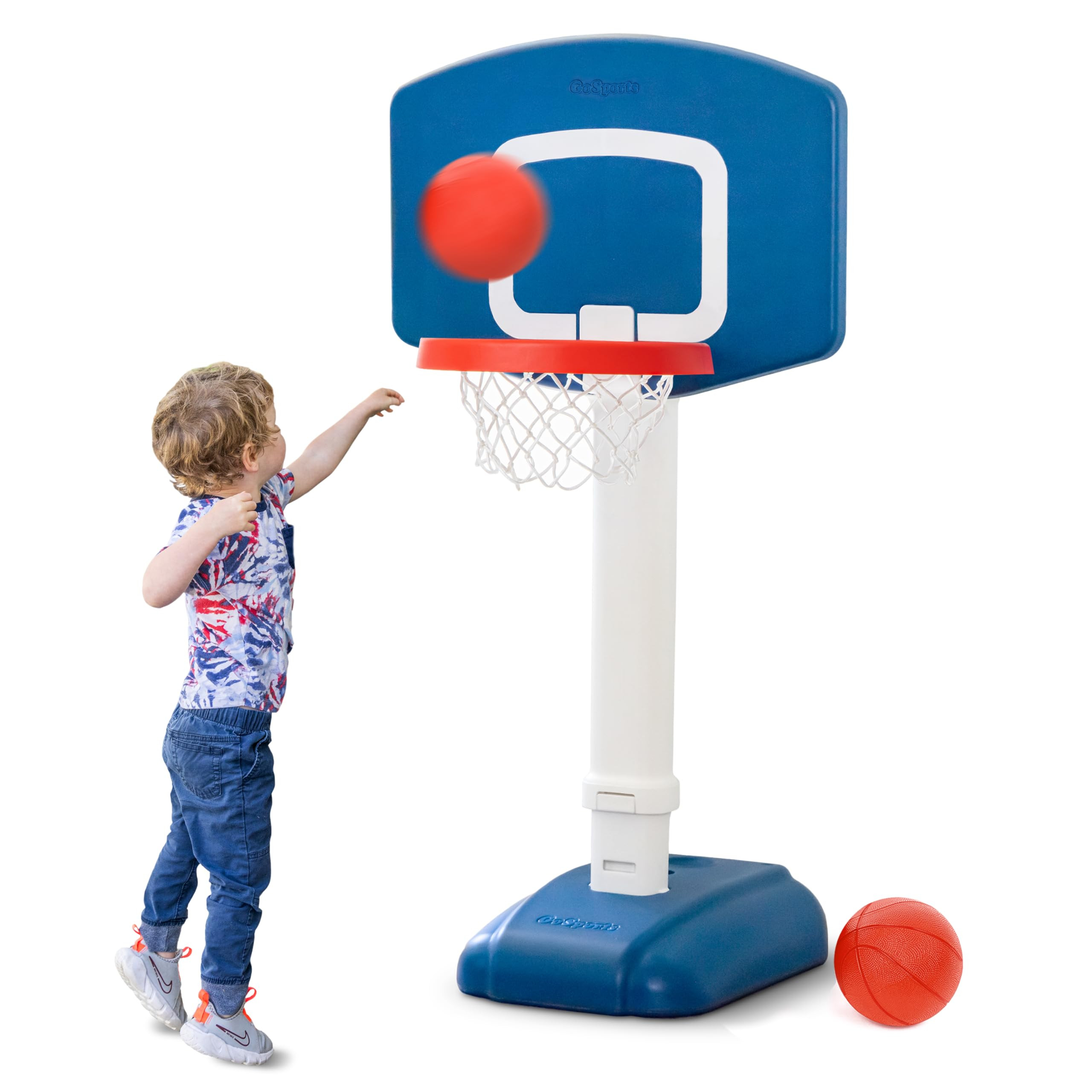 GoSports Tot Shot Toddler Basketball Set - Kids Indoor & Outdoor Toy Hoop with Adjustable Height | Amazon (US)