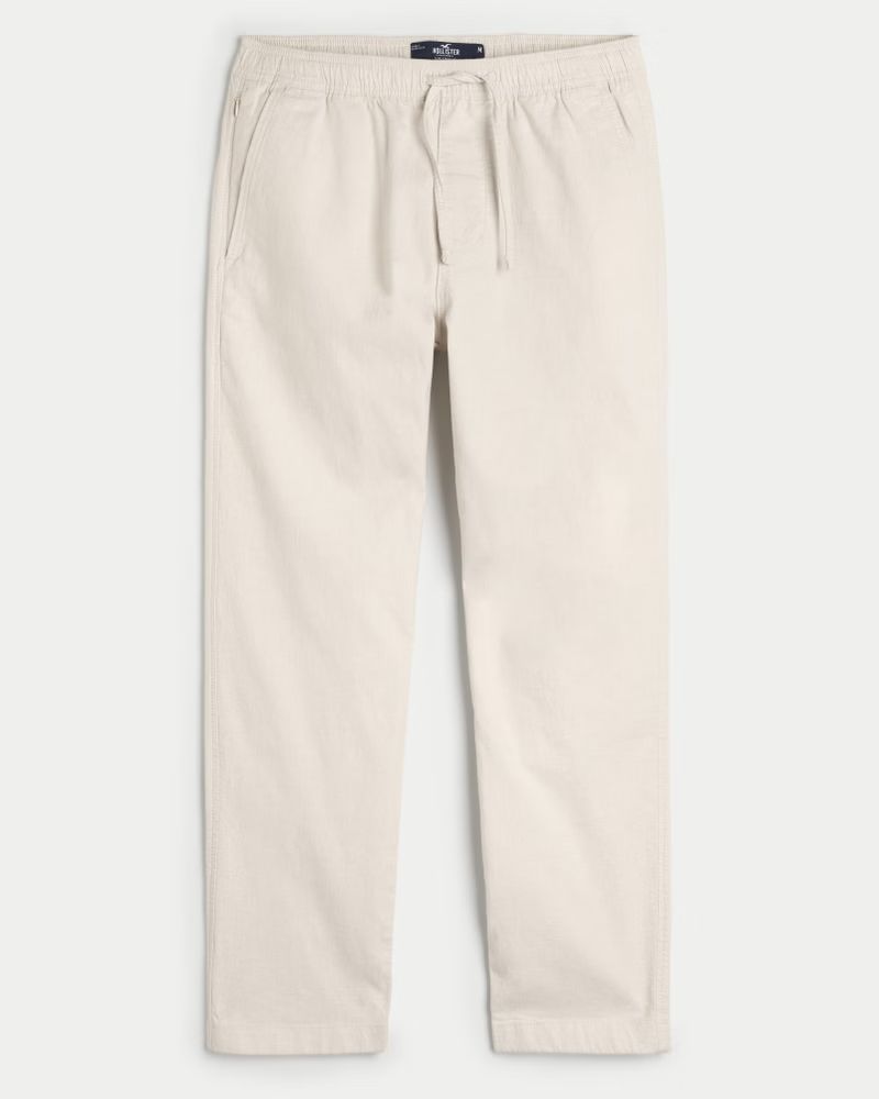 Slim Straight Linen Blend Pull-On Pants | Hollister (US)