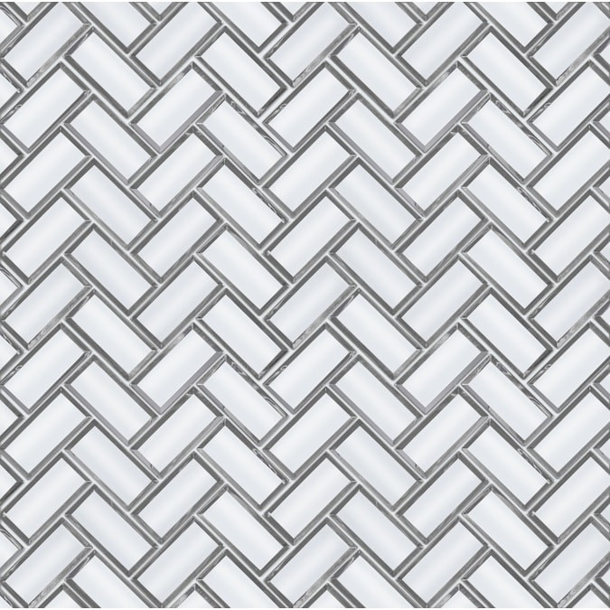 Satori Skylight Beveled 11-in x 11-in Mirrored Glass Herringbone Wall Tile Lowes.com | Lowe's