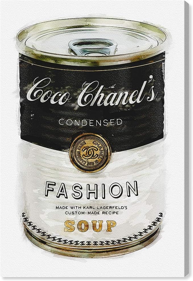 The Oliver Gal Artist Co. Glam Wall Art Canvas Prints 'Fashion Soup' Home Décor, 10" x 15", Blac... | Amazon (US)