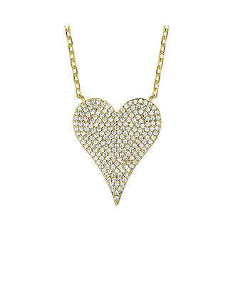 14k Gold Plated with Pave Cubic Zirconia Heart Layering Necklace | Macy's