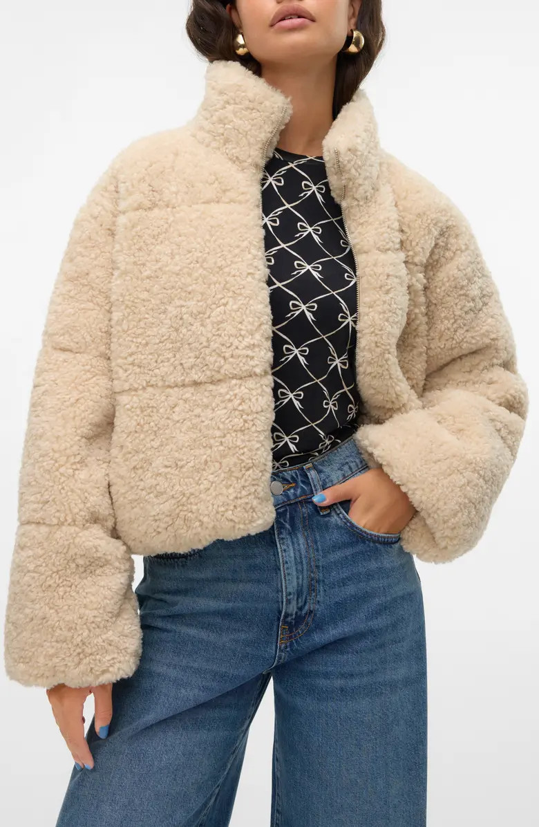 Louisa Faux Shearling Crop Jacket | Nordstrom Rack