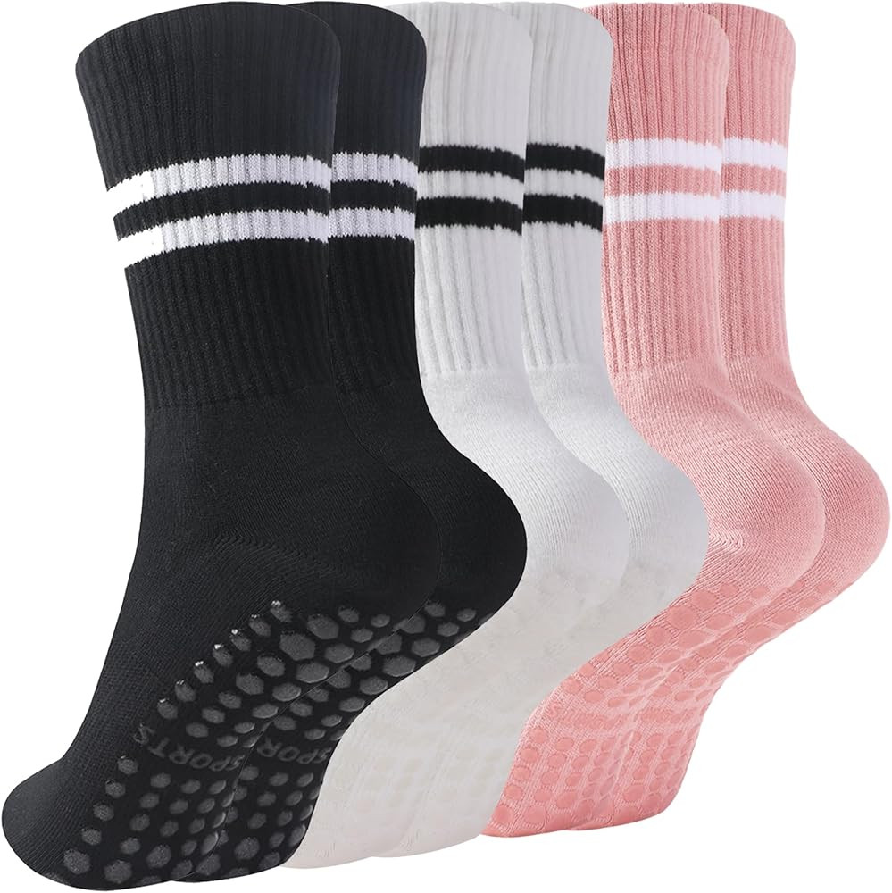 Pilates Socks with Grips for Women,Grippy Yoga Socks,Non Slip Ballet Barre Dance Gym Socks | Amazon (US)