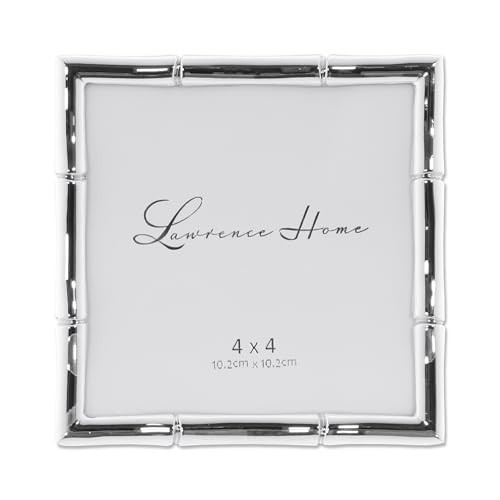 Lawrence Frames Bamboo Design Metal Frame, 4x4, Silver | Amazon (US)