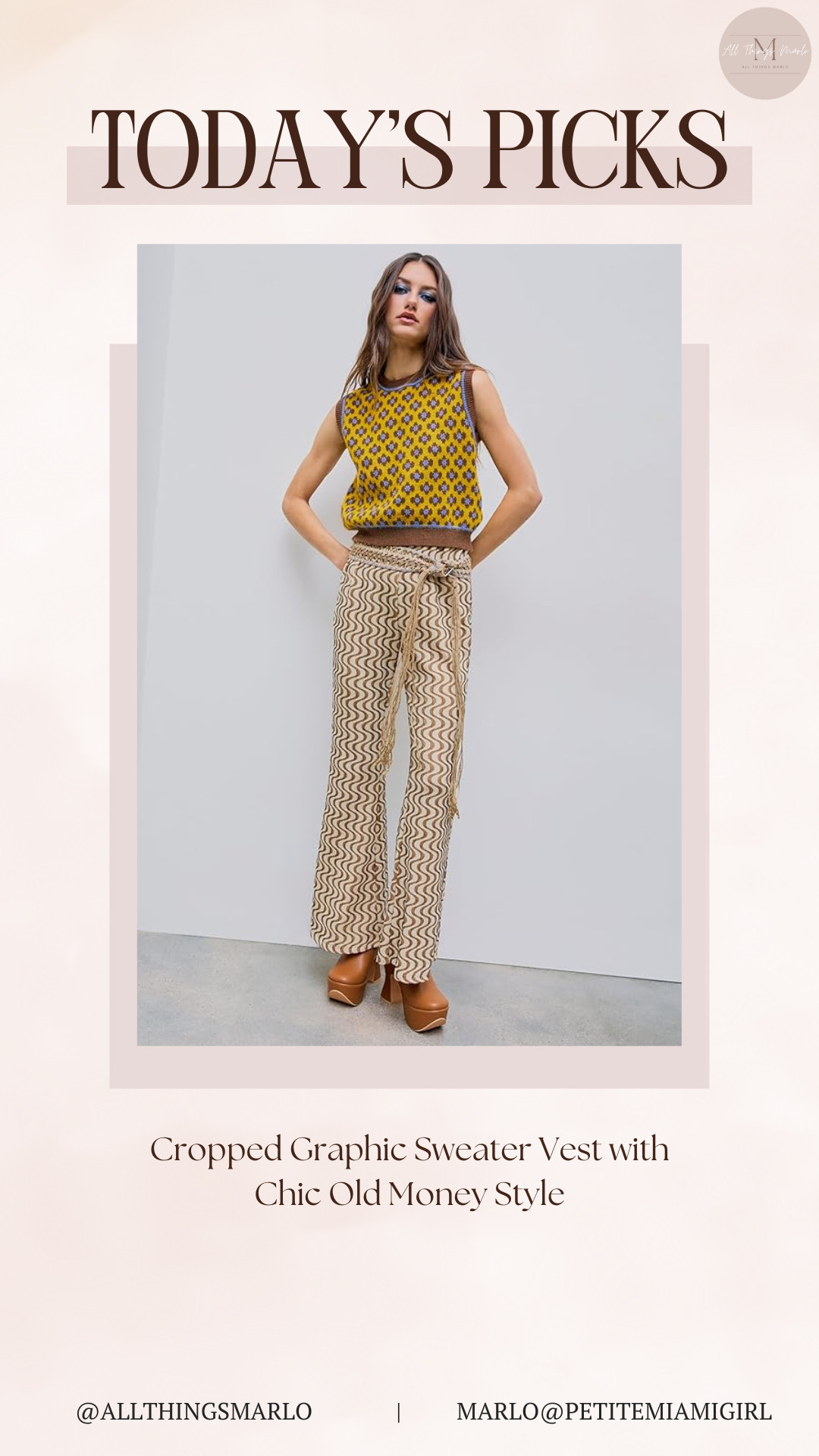 Cropped Graphic Sweater Vest with Chic Old Money Style 

 #LTKSeasonal #LTKWorkwear #LTKTravel