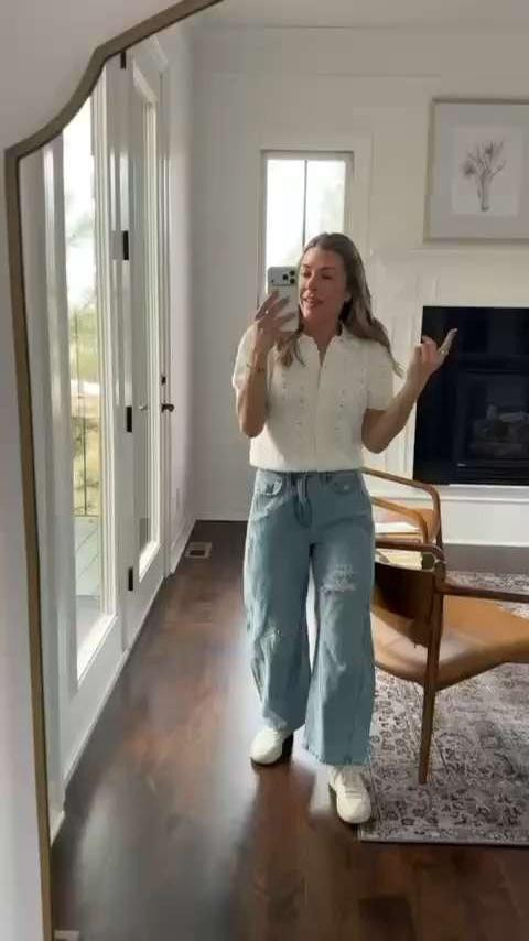 Spring called and this breezy pointelle cardigan answered perfectly. Barrel jeans add cool edge while keeping everything comfy and easy 😊🌸✨
#SpringStyle #WalmartFinds #LTKStyle #CasualChic #DenimLove #EverydayOutfit #AffordableFashion #StyleInspo #WardrobeEssentials #OOTD 

 #LTKootd