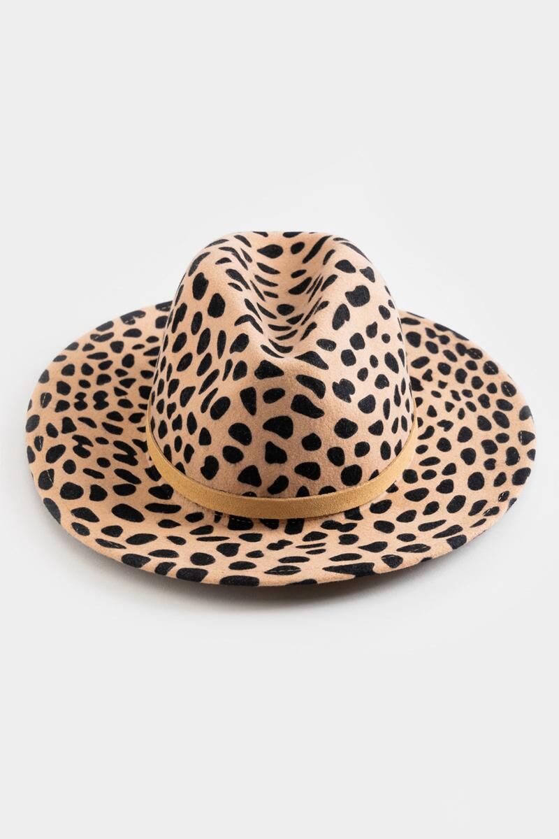 Bonnie Leopard Wool Panama Hat | Francesca’s Collections