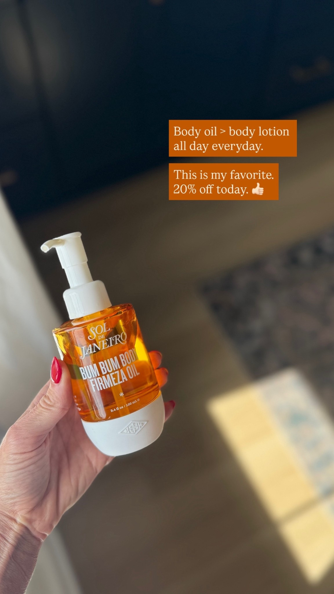 Sol de janeiro body oil - the best! 

Beauty, self care 

#LTKSaleAlert #LTKBeauty