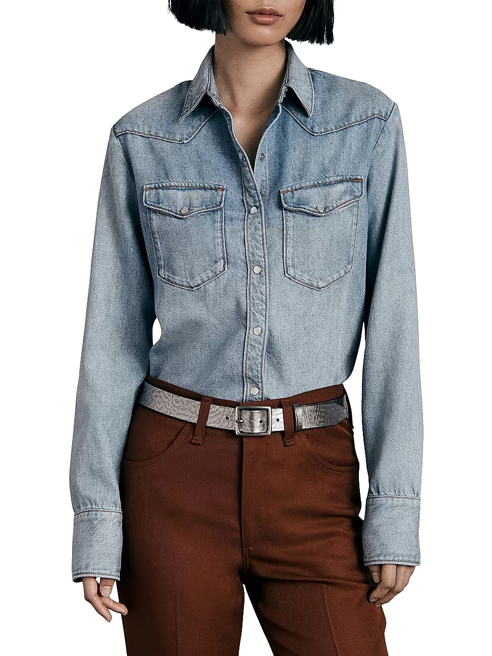 Wyatt Denim Button-Front Shirt | Saks Fifth Avenue