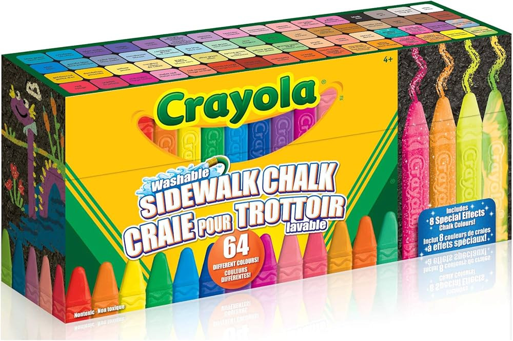Crayola Washable Sidewalk Chalk - Ultimate 64 Pack | Amazon (US)