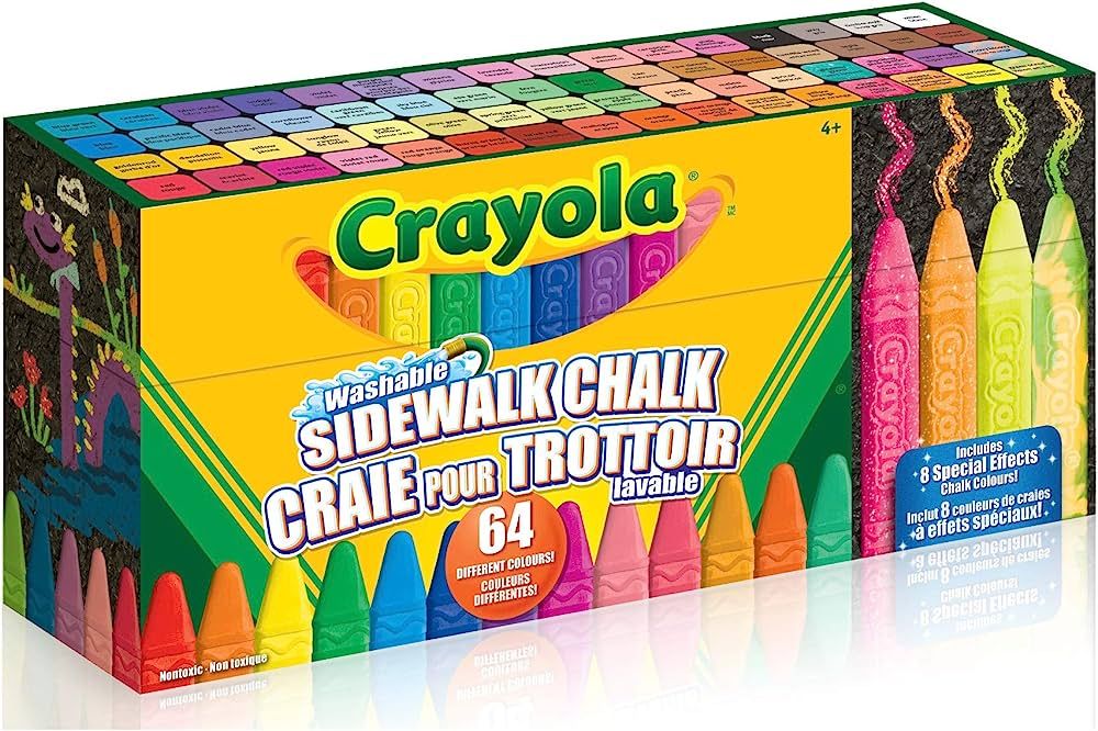Crayola Sidewalk Chalk Sticks Washable Toy Kit, 64 Count (Pack of 1), 51-3633 | Amazon (CA)