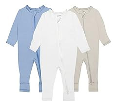 GUISBY Bamboo Baby Footless Pajamas with Mittens, 3Pcs Girls Boys Long Sleeve Snug Fits Sleepers | Amazon (US)
