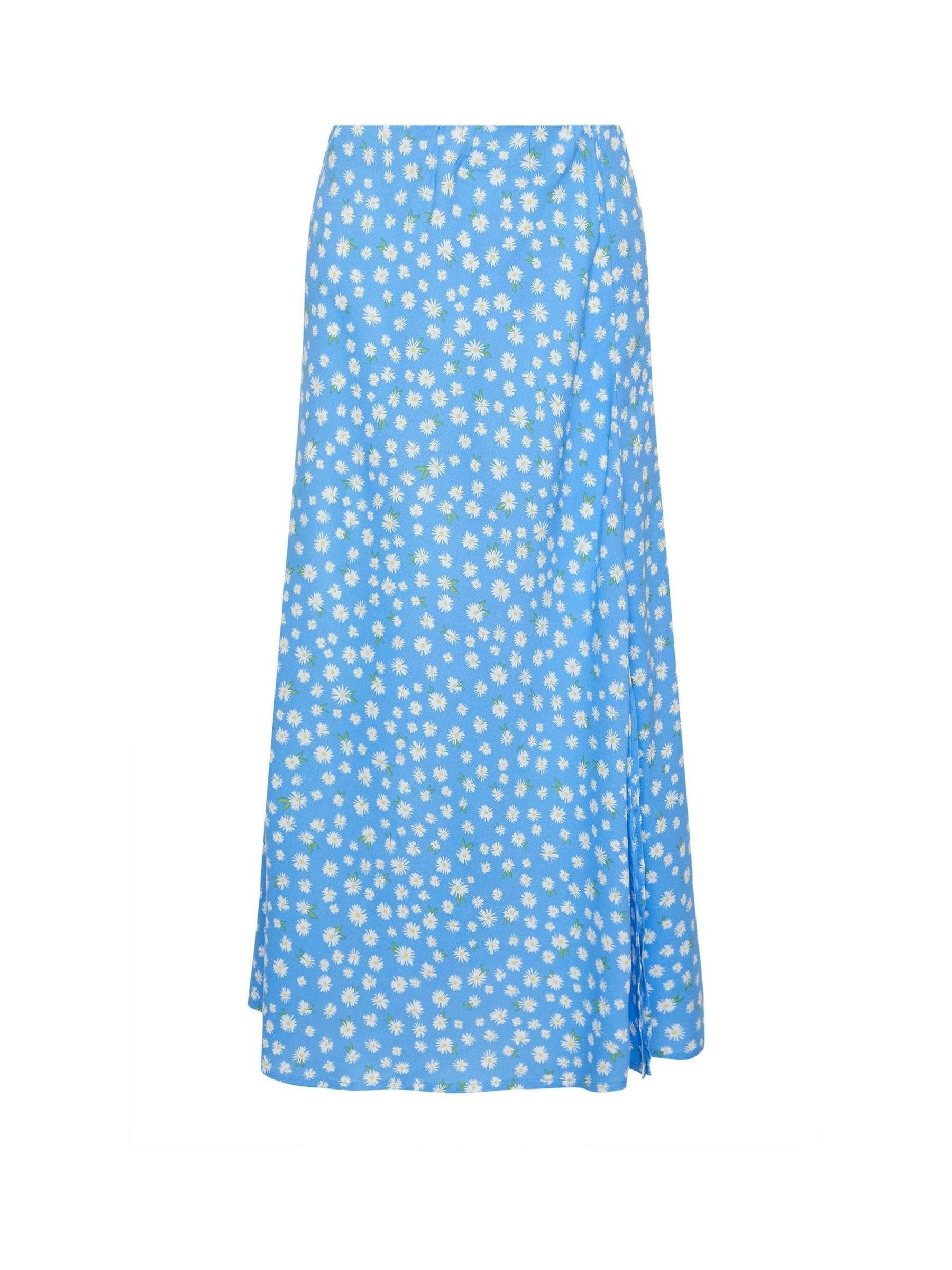 PixieGirl Petite PixieGirl Petite Blue Daisy A Line Midaxi Skirt | Next US
