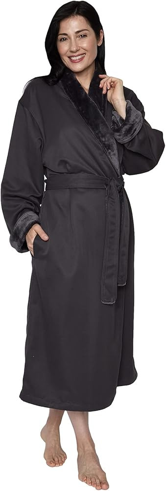 Mansfield Unisex Spa Microfiber Shimmer Lined Shawl Collar Robe | Amazon (US)