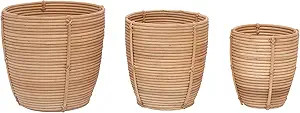 Bloomingville Hand-Woven Rattan, Set of 3 Basket, Natural, 3 | Amazon (US)