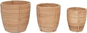 Bloomingville Hand-Woven Rattan, Set of 3 Basket, Natural, 3 | Amazon (US)
