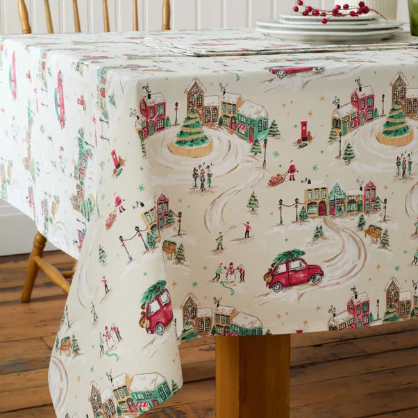 Catherine Lansfield Christmas Town Tablecloth | Dunelm