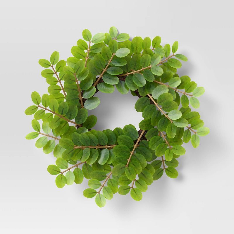 Green Leaf Mini Wreath - Threshold&#8482; | Target