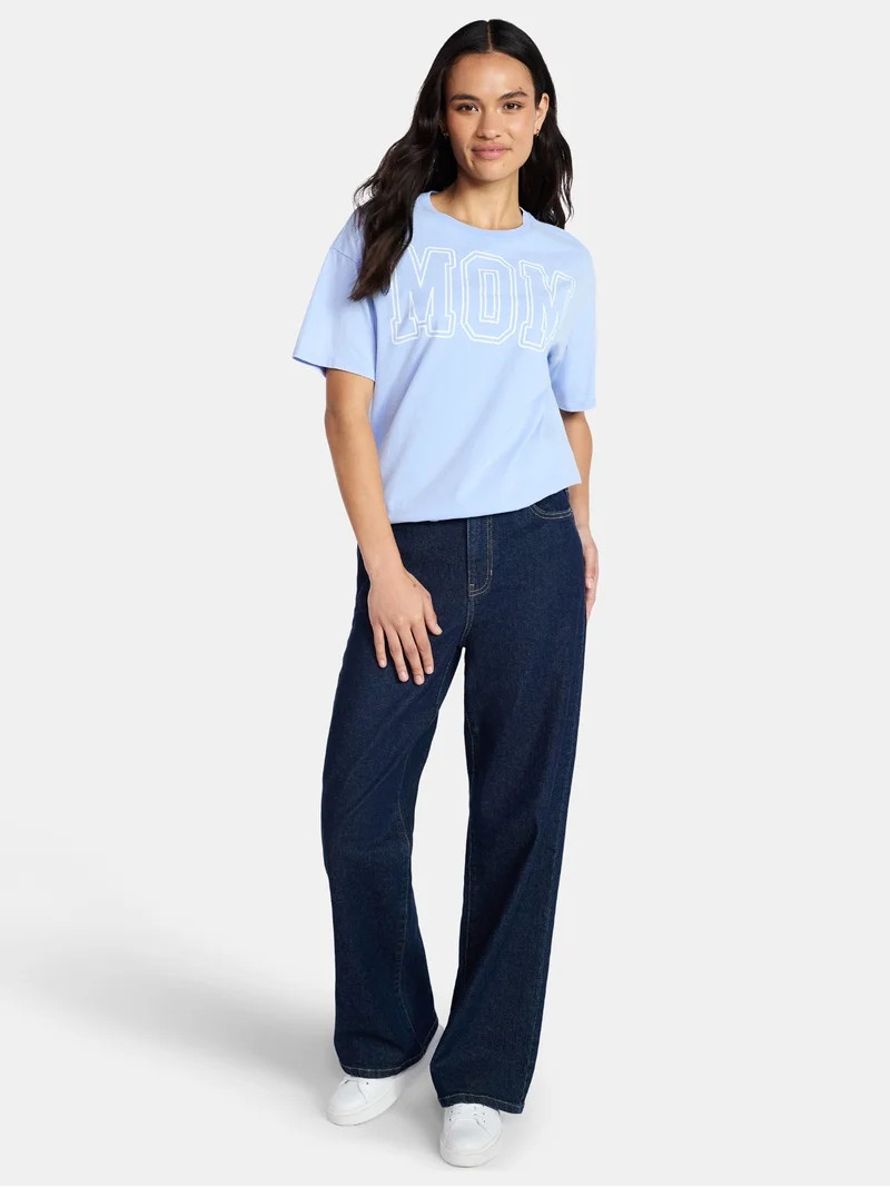 Mother’s Day Women’s College Mom Cotton Graphic Tee from Way to Celebrate, Sizes S-XXXL | Walmart (US)