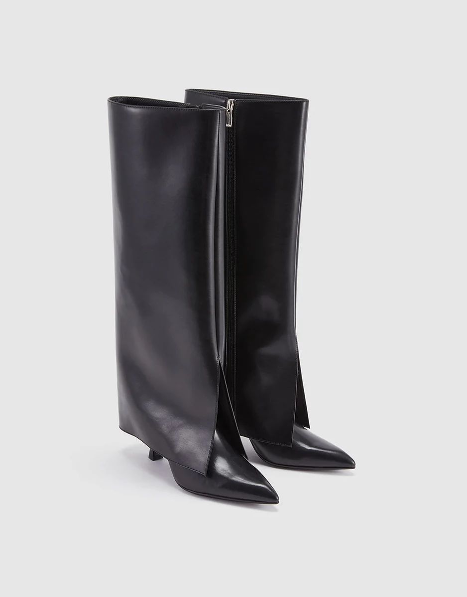 Faux Leather Knee Boots | Urban Revivo
