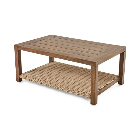 Better Homes & Gardens Bellamy Outdoor 1pc Patio Coffee Table, Tan Wicker | Walmart (US)