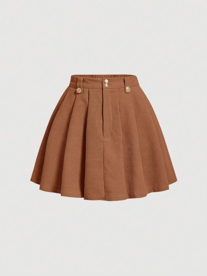 SHEIN MOD Solid Pleated Skirt | SHEIN