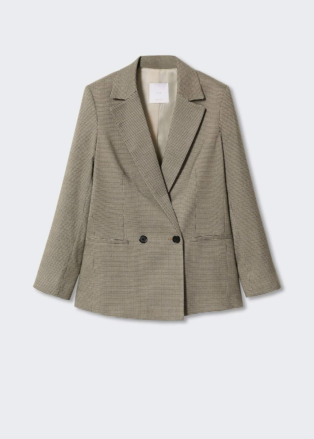 Houndstooth wool-blend blazer | MANGO (US)