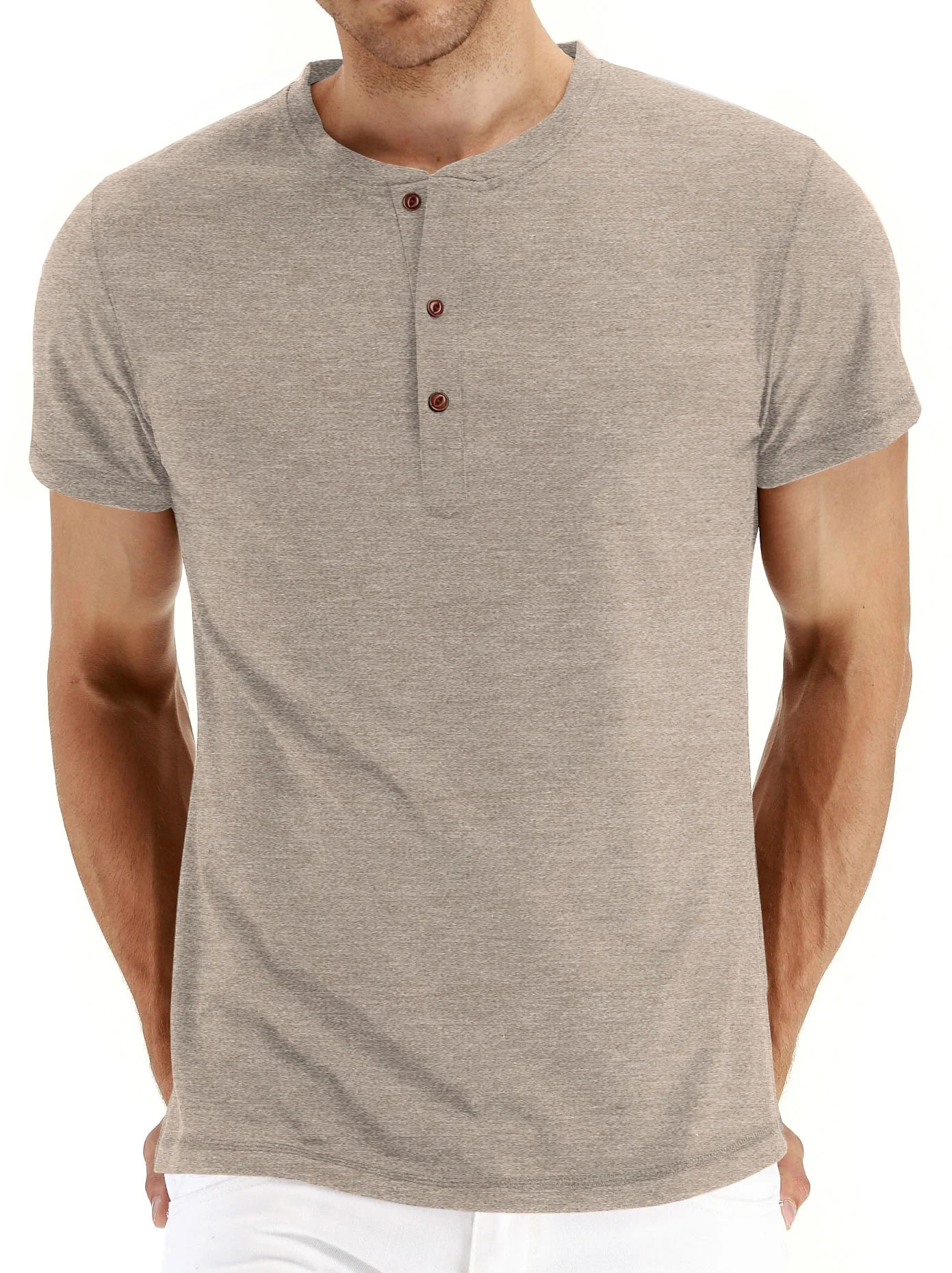 JWD Classic henley style Three button henley closure, Mens Henley Short Sleeve T-Shirt Cotton Cas... | Walmart (US)
