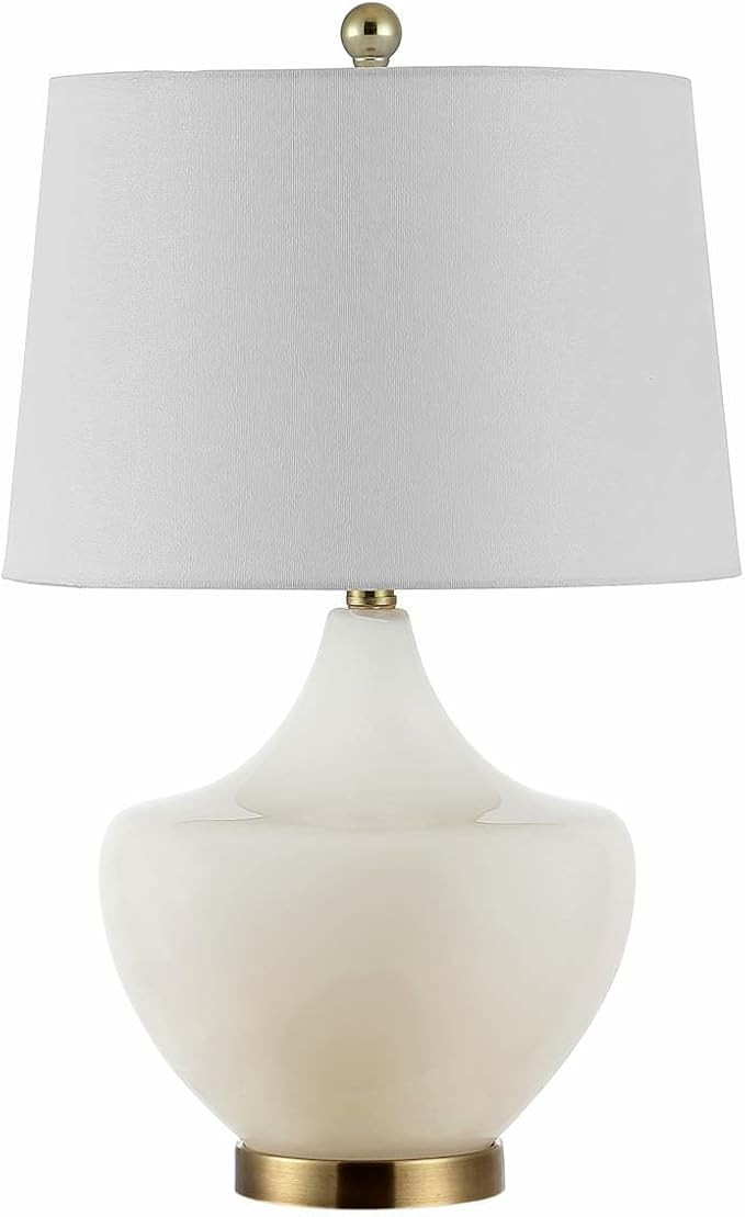 SAFAVIEH Lighting Collection Demra White 25-inch Bedroom Living Room Home Office Desk Nightstand ... | Amazon (US)