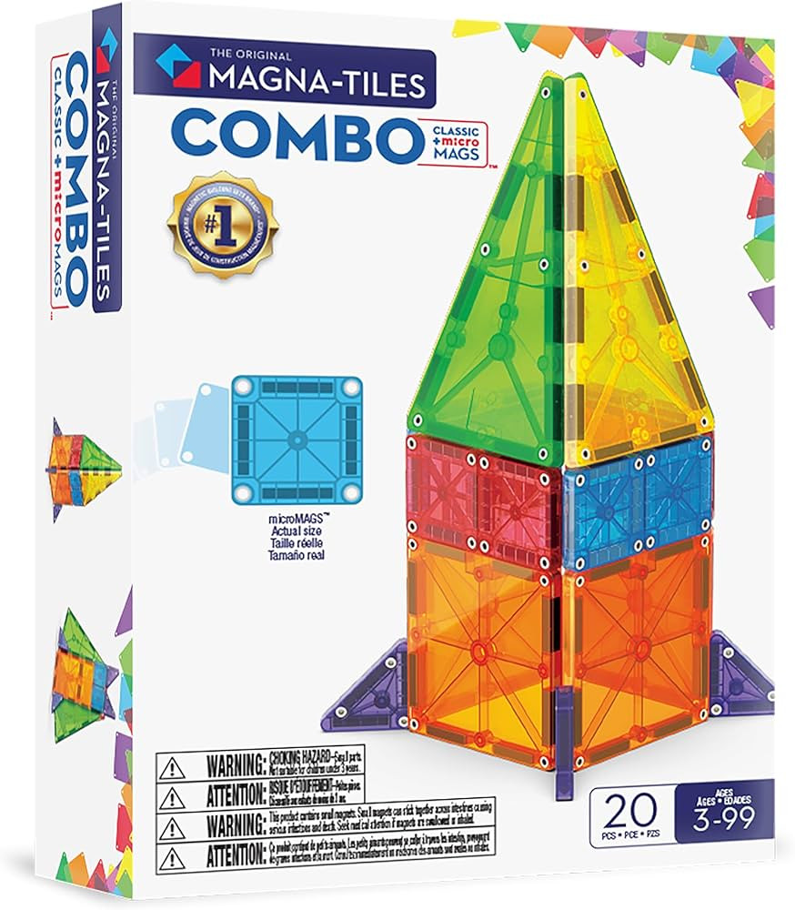 Magna-Tiles Combo 20-Piece Magnetic Construction Set, The Original Magnetic Building Brand | Amazon (US)