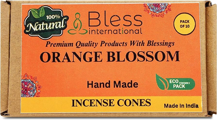 Bless International Orange-Blossom 100%-Natural-Incense-Cones Handmade-Hand-Dipped Organic-Chemic... | Amazon (UK)