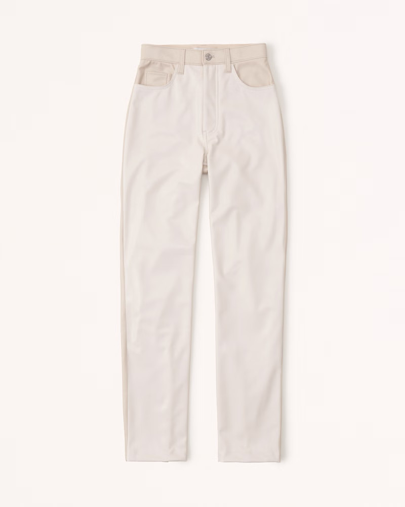 Vegan Leather 90s Straight Pants | Abercrombie & Fitch (US)