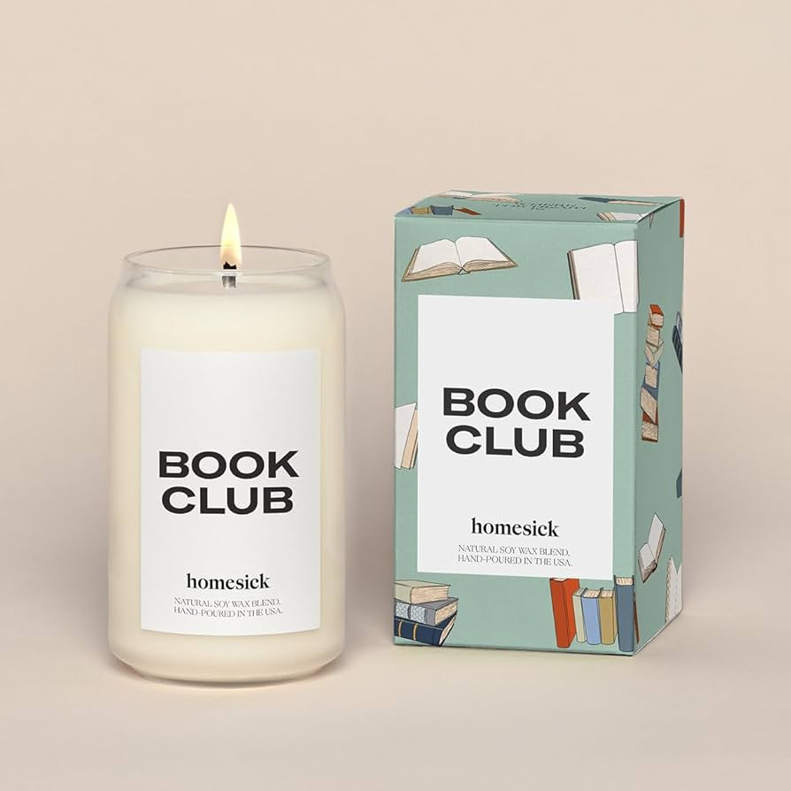 Homesick Book Club Scented Jar Candle for Home, 13.75-Ounce, Soy Wax, 60-80 Hours Burn Time | Amazon (US)
