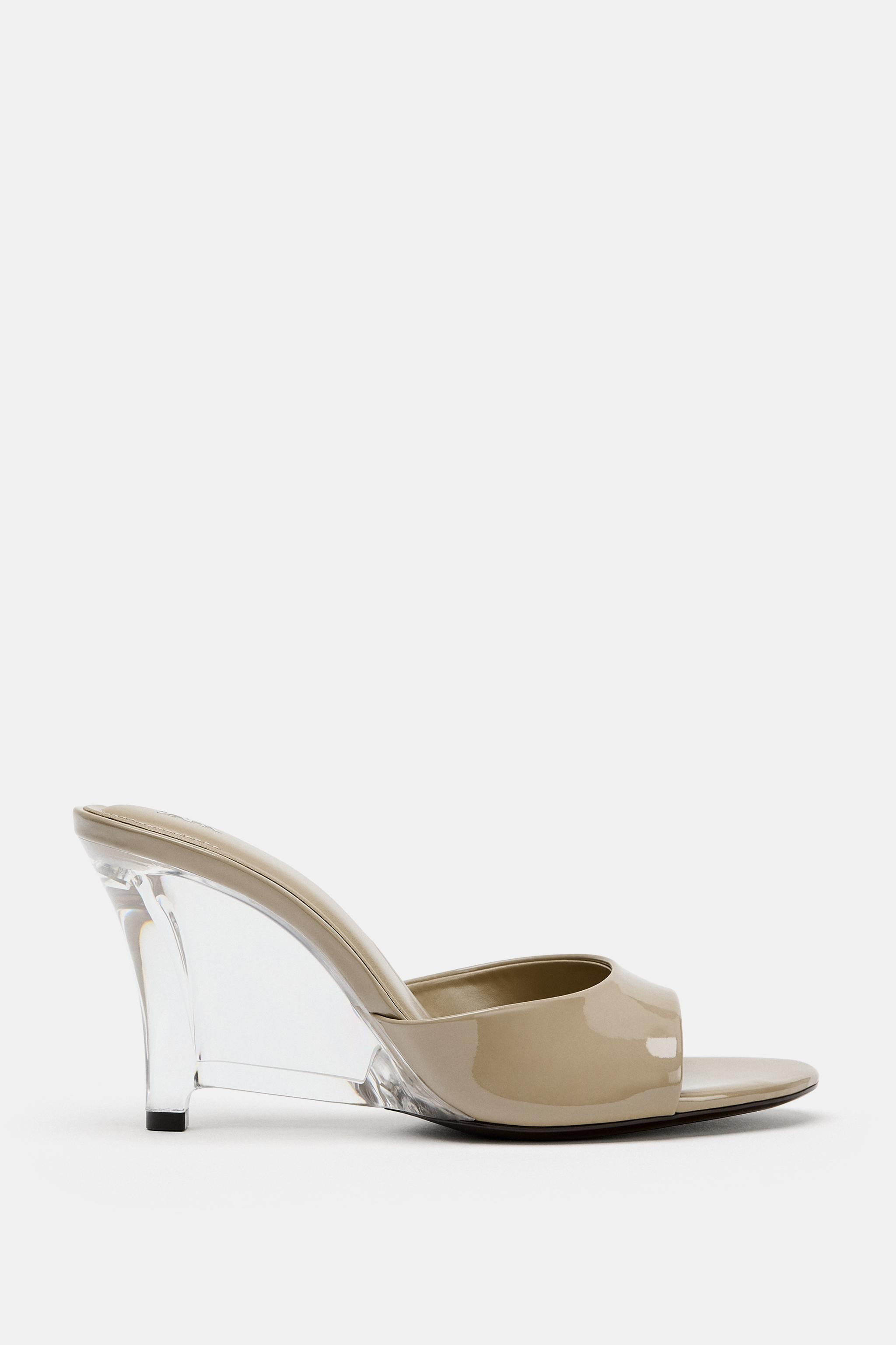 PATENT FINISH WEDGE MULES | Zara UK
