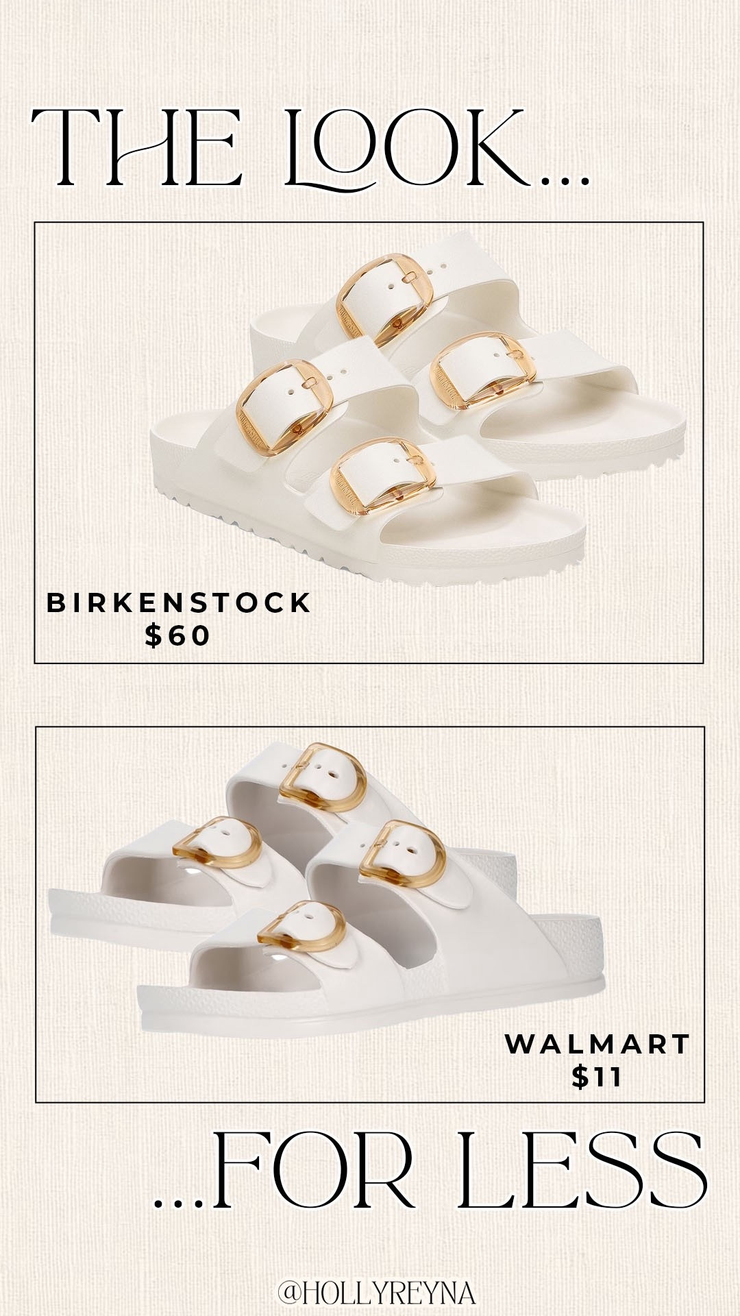 Get the look for less! These $11 sandals are nearly identical to the more expensive Birkenstock style! 👀

#lookforless

Look for less. Trendy summer style. Walmart summer sandals. Birkenstock white sandals. 

#LTKSwim #LTKSeasonal #LTKootd