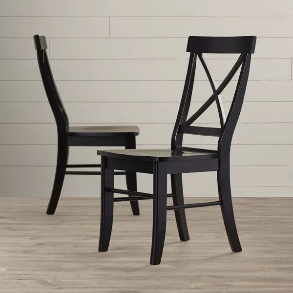 Solid Wood Cross Back Side Chair (Set of 2) | Wayfair North America