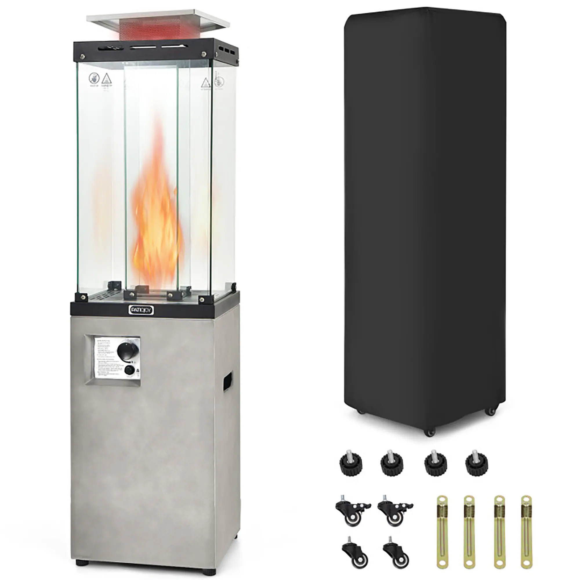 Clihome 41000 -BTU Gray Stainless steel Floorstanding Liquid propane Patio Heater | CL-NP11219US-GR | Lowe's